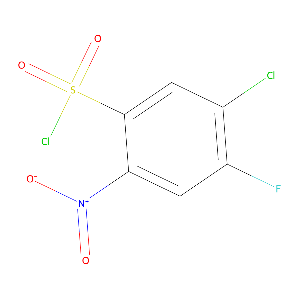 5-Chloro-4-fluoro-2-nitrobenzene-1-sulfonyl chloride molecular structure, CAS 1394083-83-0