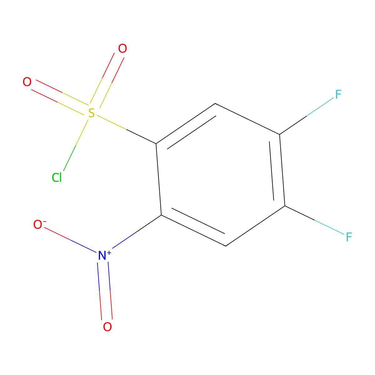 4,5-Difluoro-2-nitrobenzene-1-sulfonyl chloride molecular structure, CAS 1394083-84-1