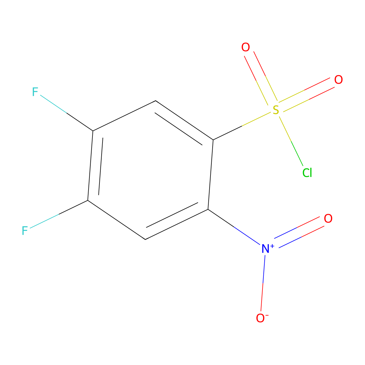 4,5-Difluoro-2-nitrobenzene-1-sulfonyl chloride molecular structure, CAS 1394083-84-1