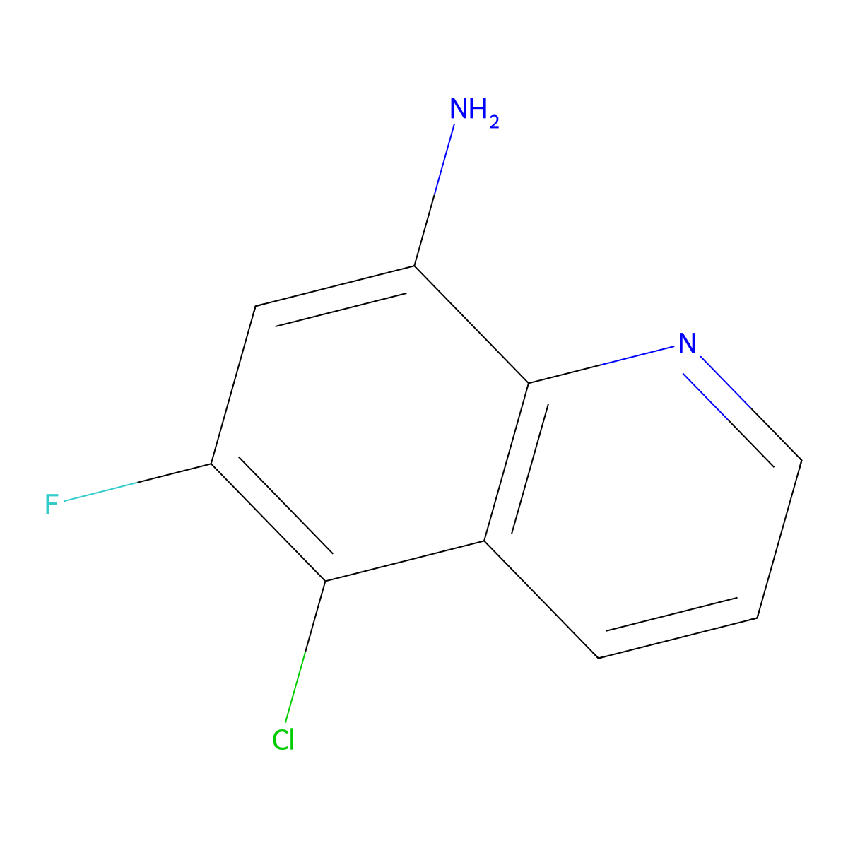 5-Chloro-6-fluoroquinolin-8-amine molecular structure, CAS 1394083-91-0