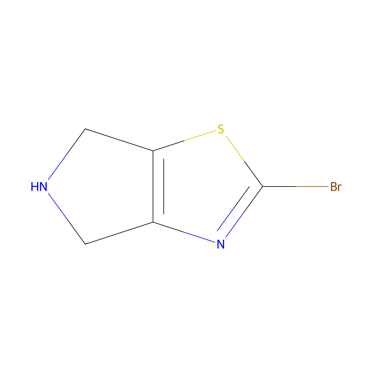 2-Bromo-5,6-dihydro-4H-pyrrolo[3,4-d]thiazole molecular structure, CAS 1394115-64-0