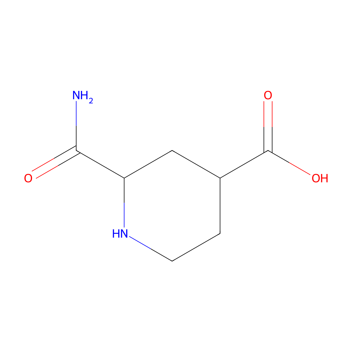 2-Carbamoylpiperidine-4-carboxylic acid molecular structure, CAS 1394116-46-1