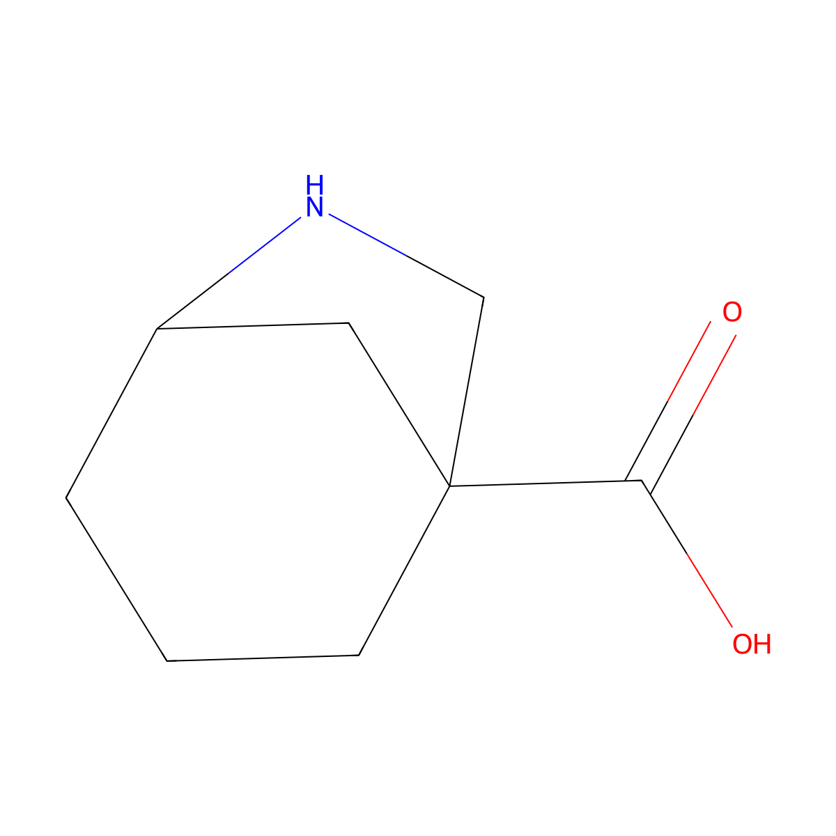 6-Azabicyclo[3.2.1]octane-1-carboxylic acid molecular structure, CAS 1394116-59-6