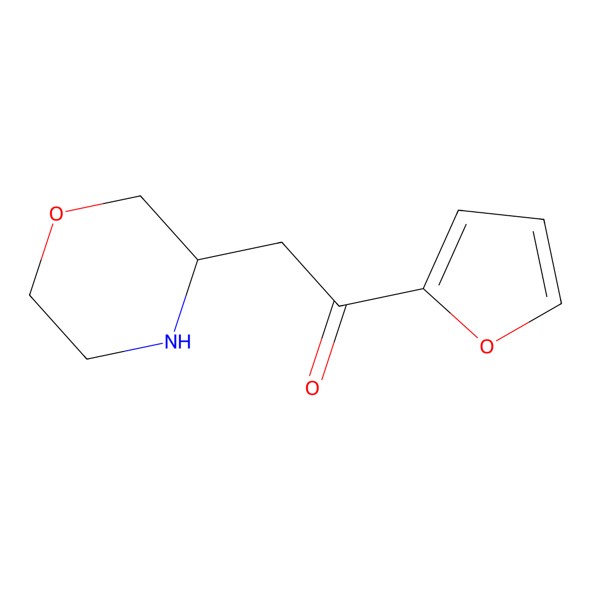 1-(Furan-2-yl)-2-(morpholin-3-yl)ethanone molecular structure, CAS 1394116-62-1