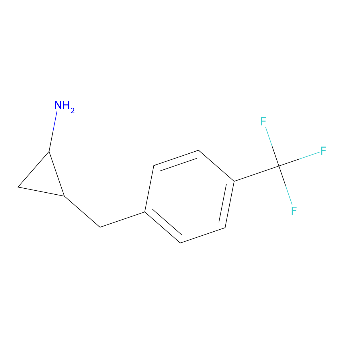 2-{[4-(Trifluoromethyl)phenyl]methyl}cyclopropan-1-amine molecular structure, CAS 1394116-64-3