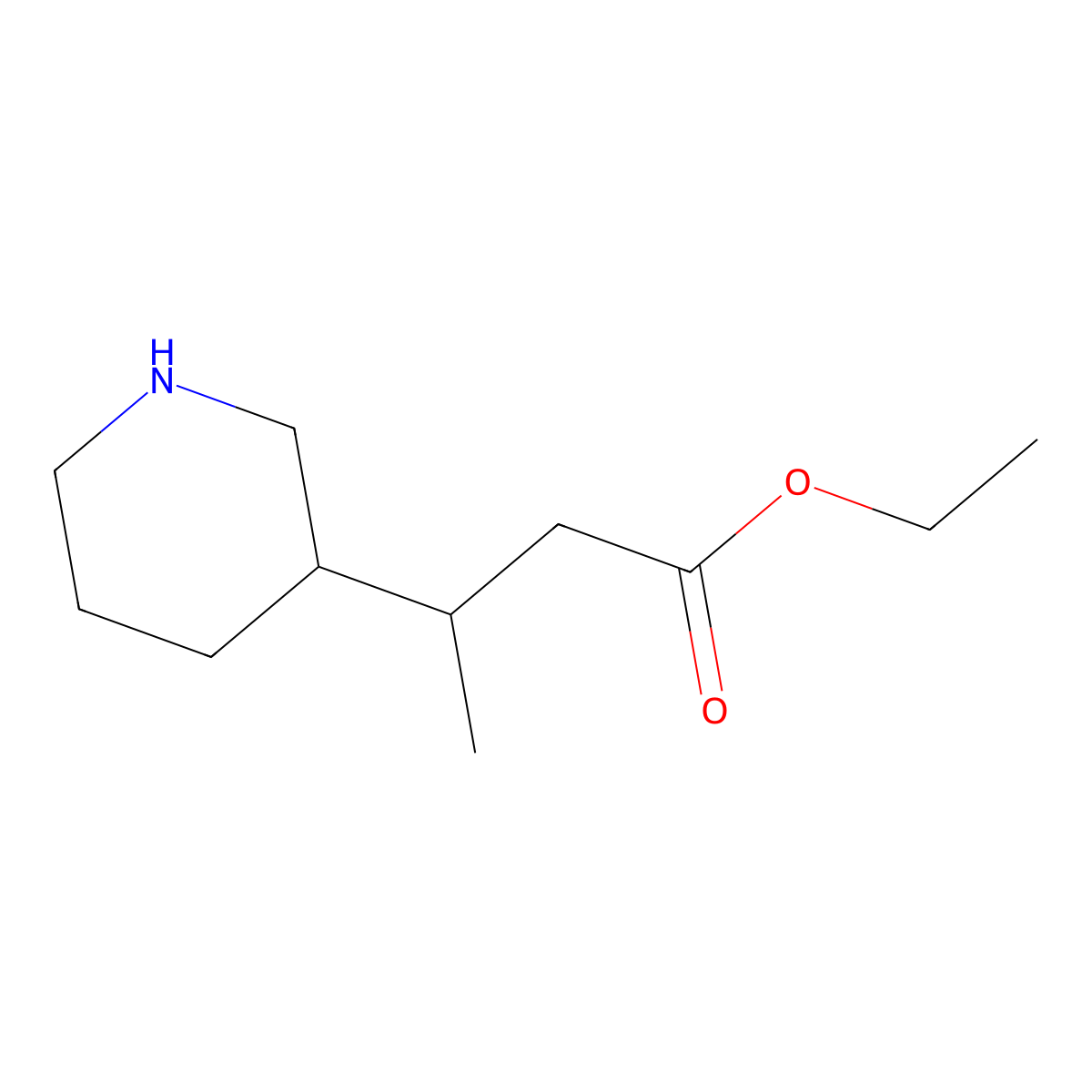 Ethyl 3-(piperidin-3-YL)butanoate molecular structure, CAS 1394116-66-5