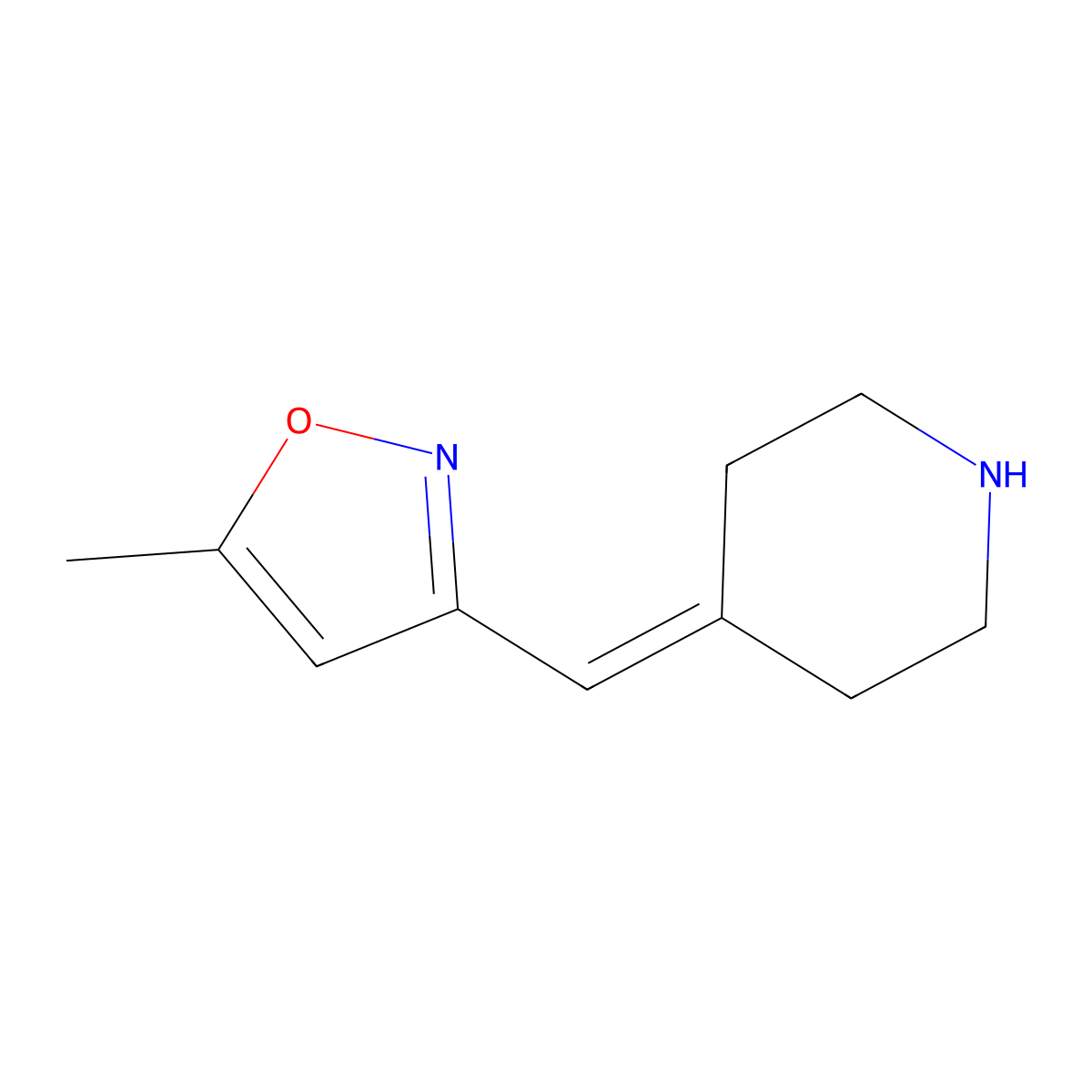 4-[(5-Methyl-1,2-oxazol-3-YL)methylidene]piperidine molecular structure, CAS 1394116-70-1