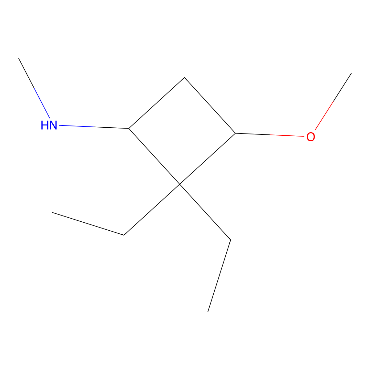 2,2-diethyl-3-methoxy-N-methylcyclobutan-1-amine molecular structure, CAS 1394116-75-6