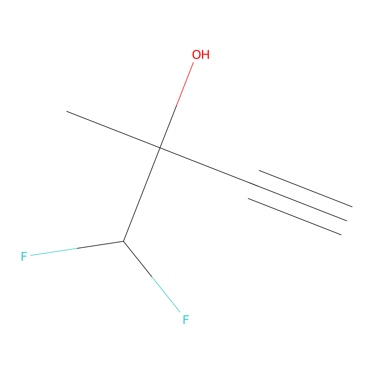 1,1-Difluoro-2-methylbut-3-yn-2-ol molecular structure, CAS 1394119-57-3