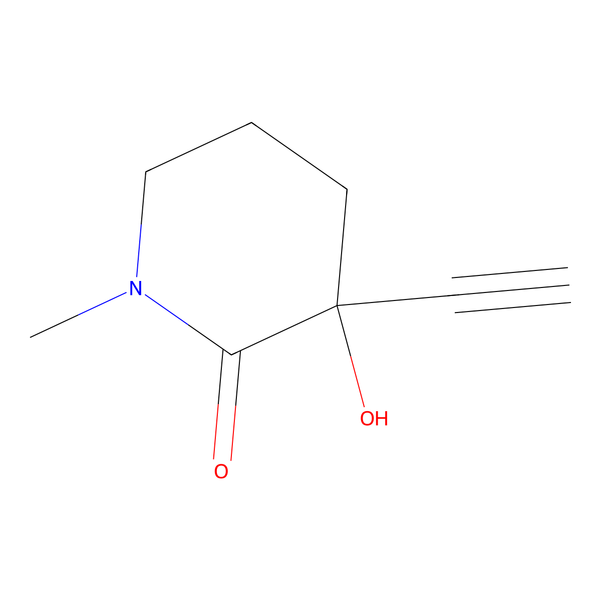 3-Ethynyl-3-hydroxy-1-methylpiperidin-2-one molecular structure, CAS 1394119-72-2