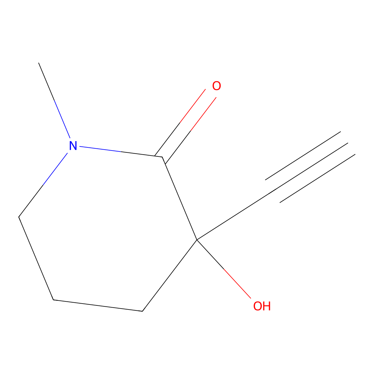 3-Ethynyl-3-hydroxy-1-methylpiperidin-2-one molecular structure, CAS 1394119-72-2