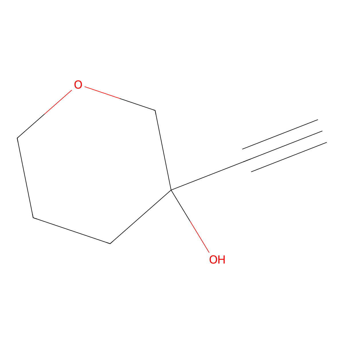 3-Ethynyloxan-3-ol molecular structure, CAS 1394119-79-9