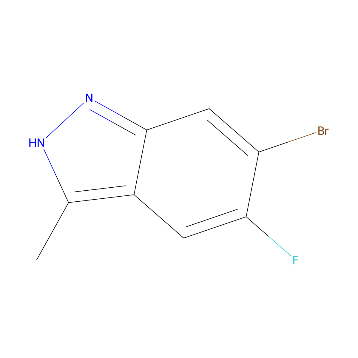 6-Bromo-5-fluoro-3-methyl-1H-indazole molecular structure, CAS 1394120-64-9