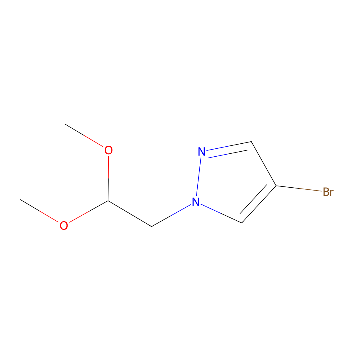 4-Bromo-1-(2,2-dimethoxyethyl)pyrazole molecular structure, CAS 1394129-97-5