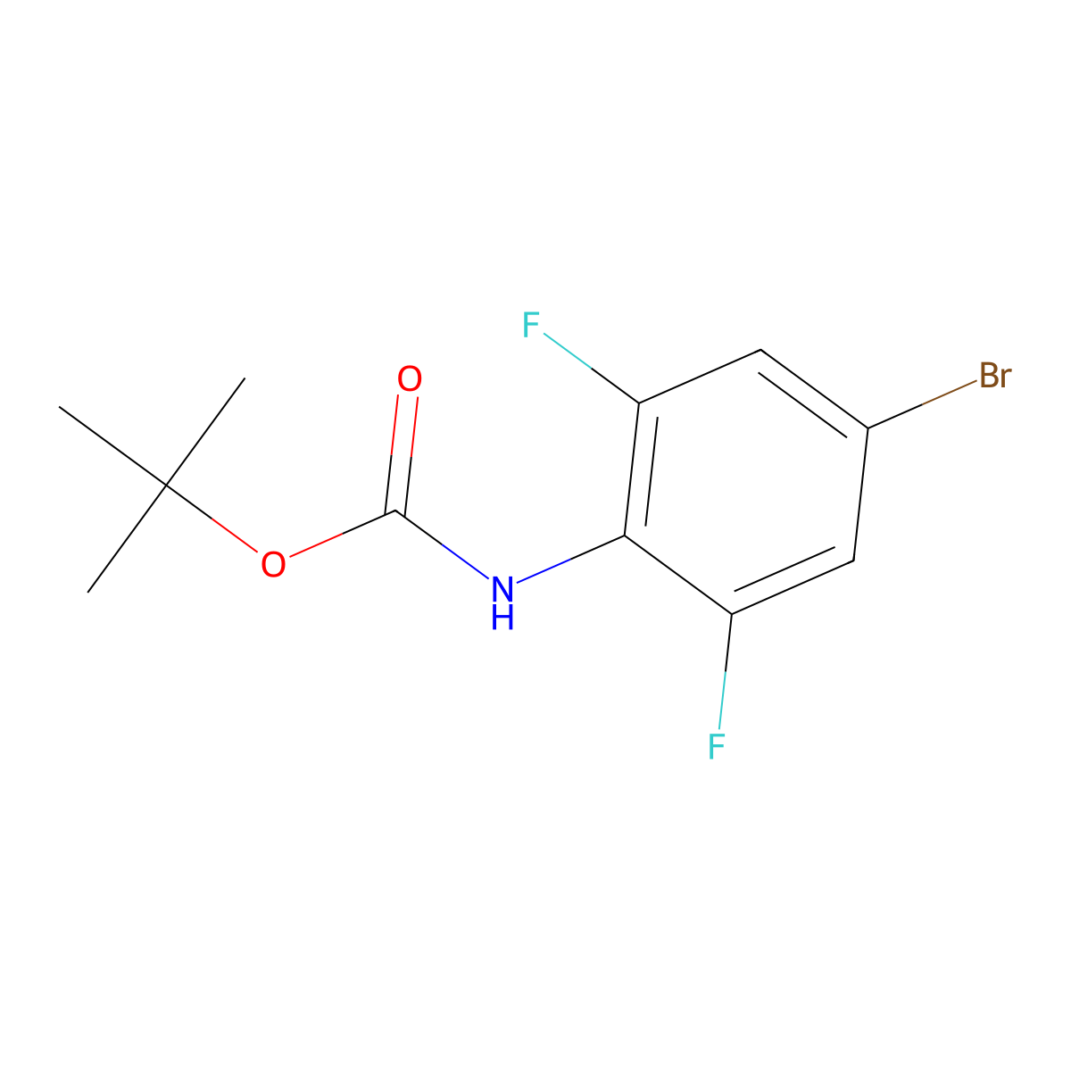 tert-butyl N-(4-bromo-2,6-difluorophenyl)carbamate molecular structure, CAS 1394130-18-7