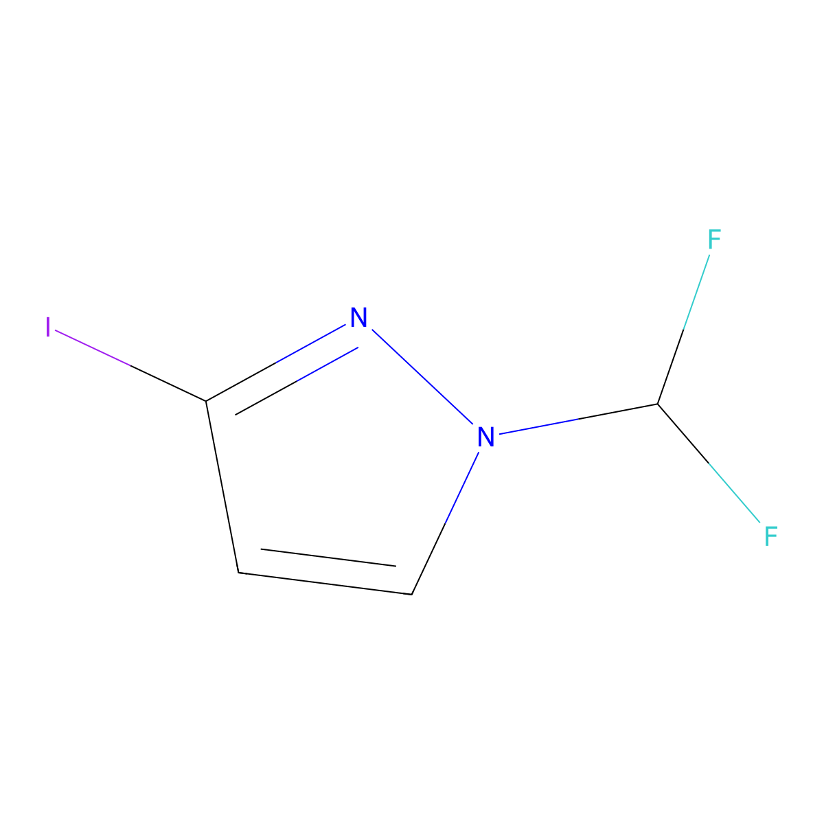 1-(Difluoromethyl)-3-iodopyrazole molecular structure, CAS 1394130-21-2