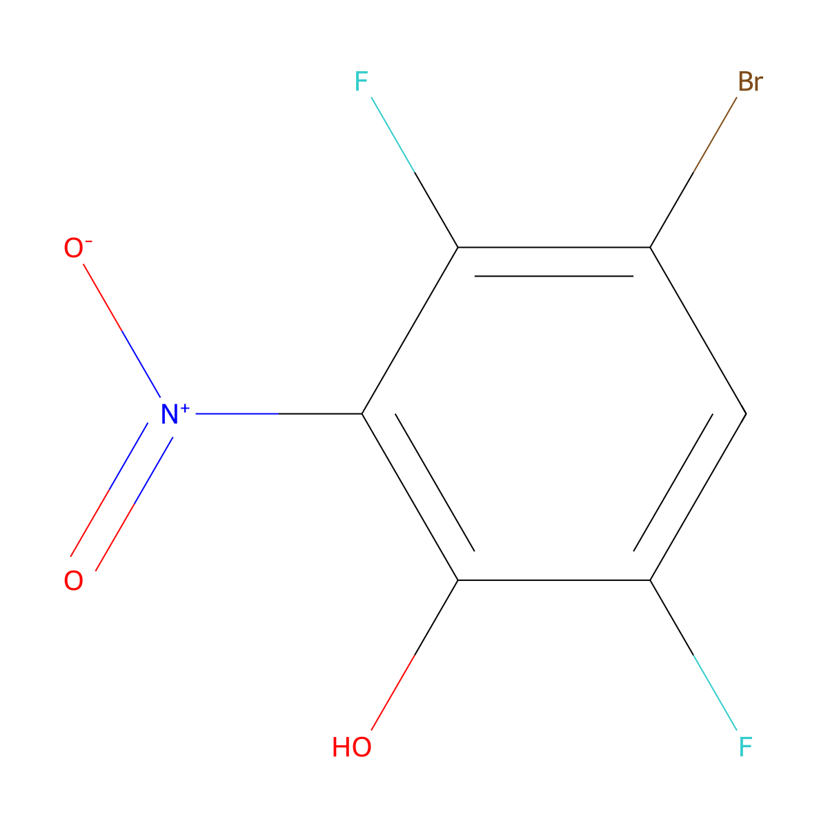 4-Bromo-3,6-difluoro-2-nitrophenol molecular structure, CAS 1394130-47-2