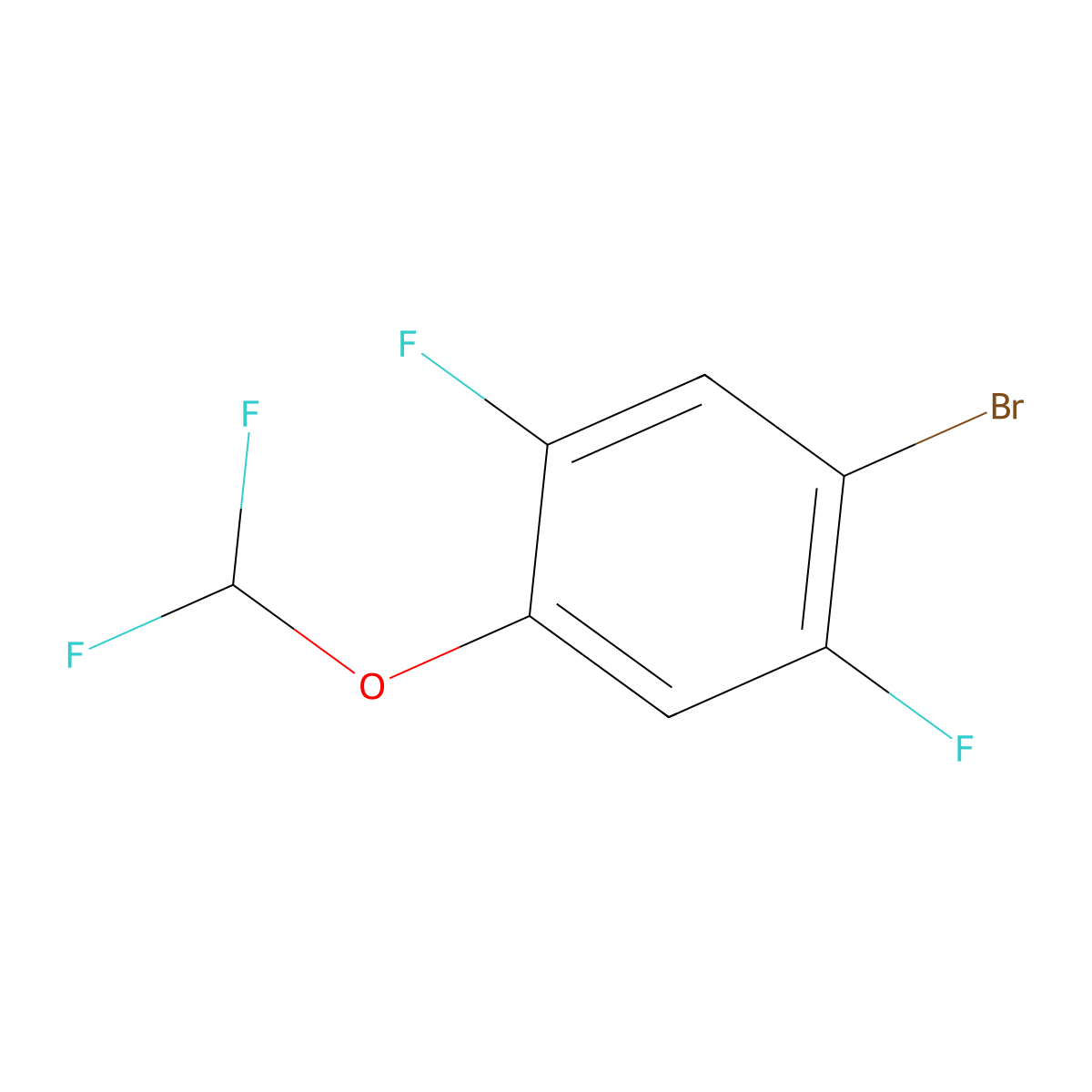 1-Bromo-4-(difluoromethoxy)-2,5-difluorobenzene molecular structure, CAS 1394130-50-7