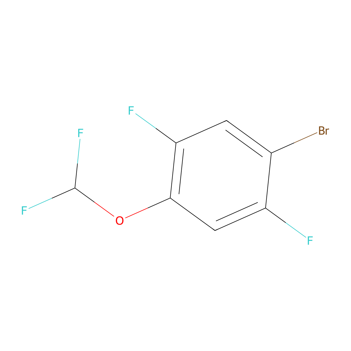 1-Bromo-4-(difluoromethoxy)-2,5-difluorobenzene molecular structure, CAS 1394130-50-7