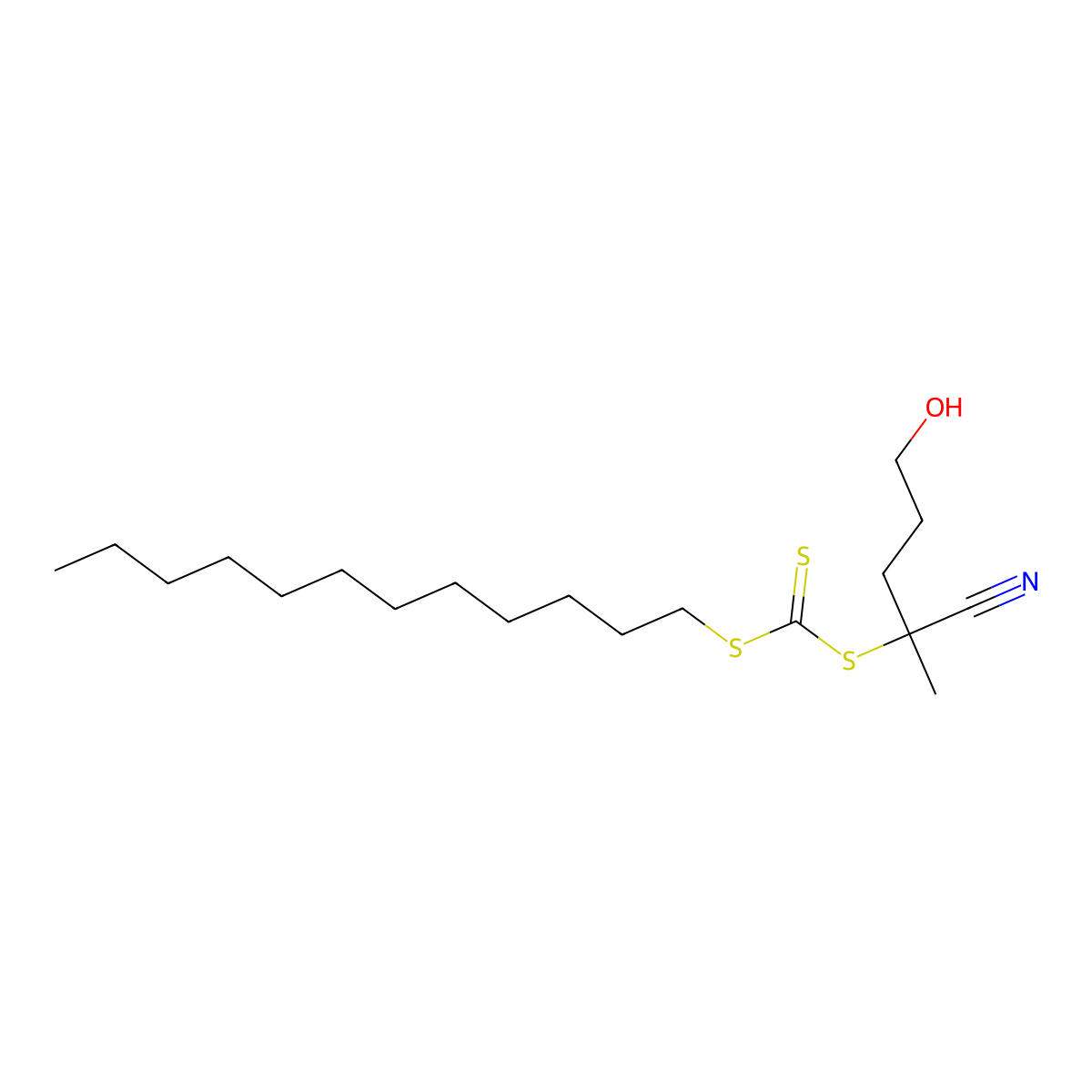 4-Cyano-4-[(dodecylsulfanylthiocarbonyl)sulfanyl]pentanol molecular structure, CAS 1394136-26-5