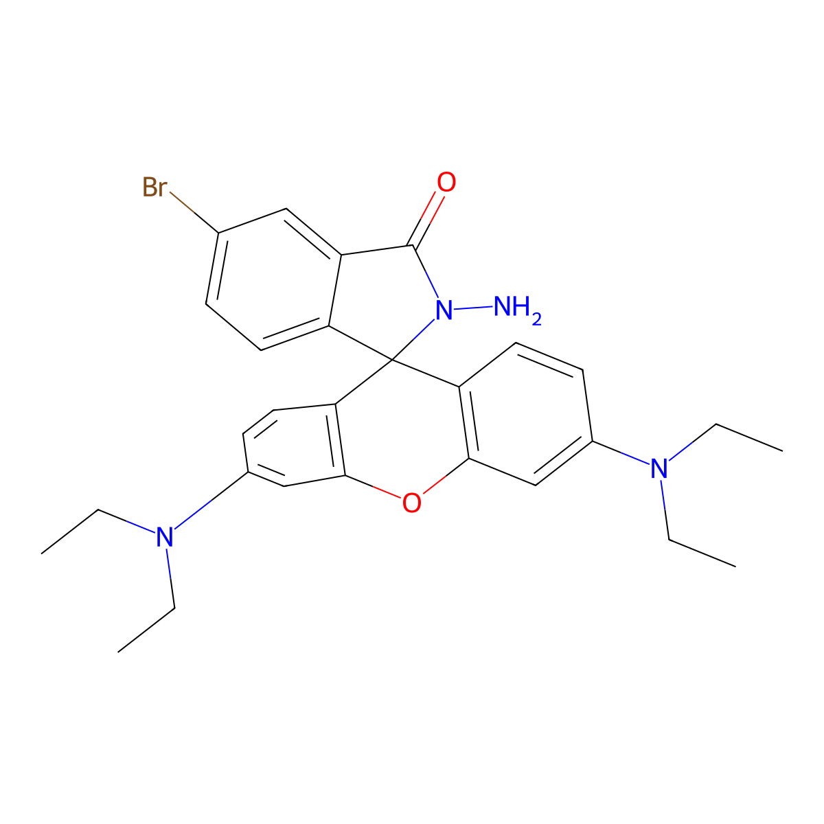 2-Amino-5-bromo-3',6'-bis(diethylamino)-2,3-dihydrospiro[isoindole-1,9'-xanthene]-3-one molecular structure, CAS 1394153-86-6