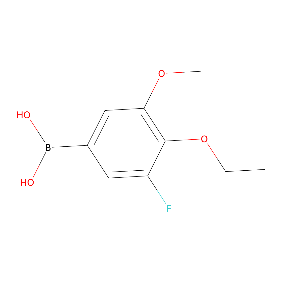 (4-Ethoxy-3-fluoro-5-methoxyphenyl)boronic acid molecular structure, CAS 1394154-10-9