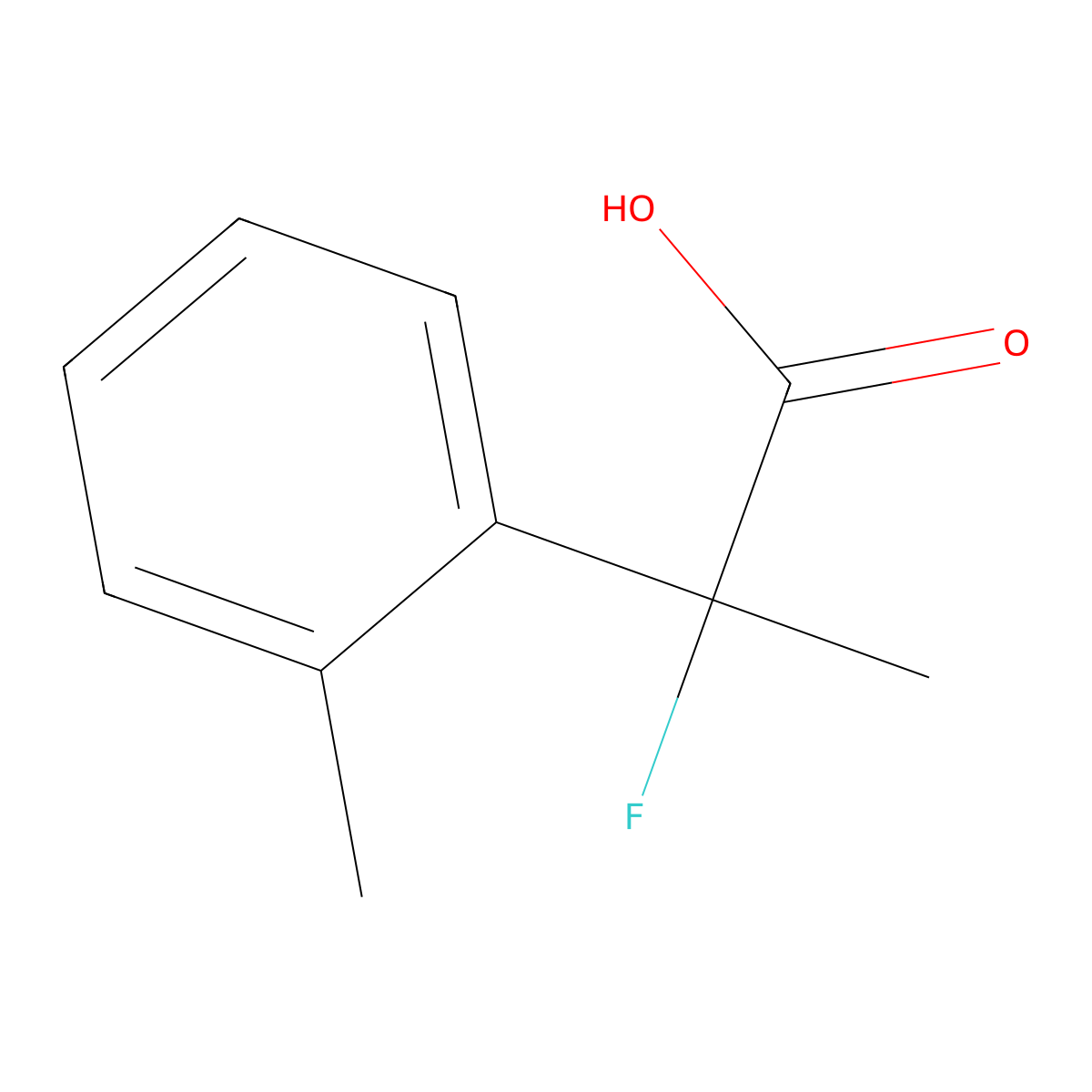 2-Fluoro-2-(2-methylphenyl)propanoic acid molecular structure, CAS 1394168-70-7