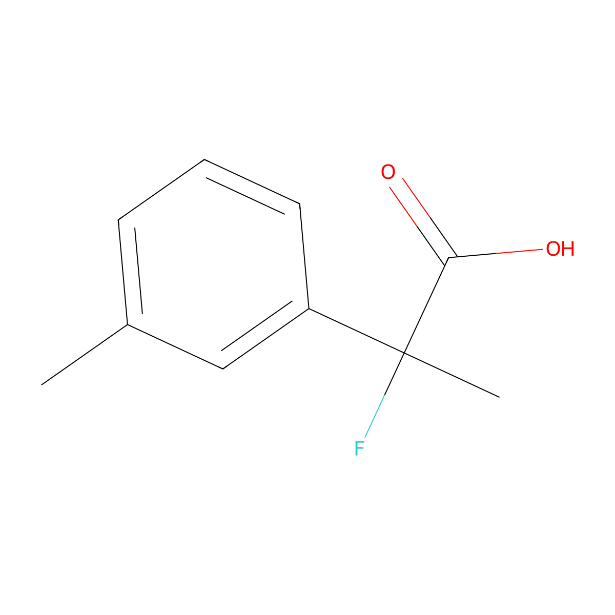2-Fluoro-2-(3-methylphenyl)propanoic acid molecular structure, CAS 1394168-71-8