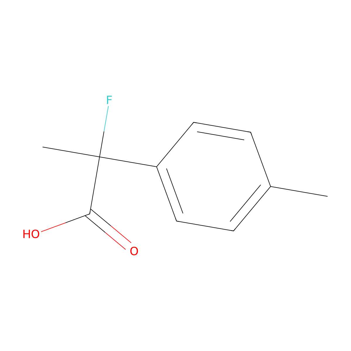 2-Fluoro-2-(4-methylphenyl)propanoic acid molecular structure, CAS 1394168-72-9