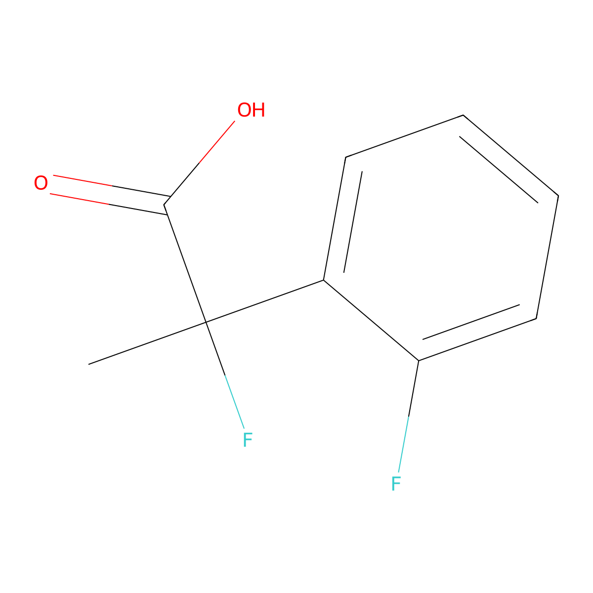2-Fluoro-2-(2-fluorophenyl)propanoic acid molecular structure, CAS 1394168-75-2