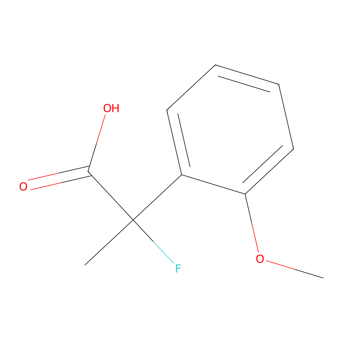 2-Fluoro-2-(2-methoxyphenyl)propanoic acid molecular structure, CAS 1394168-77-4
