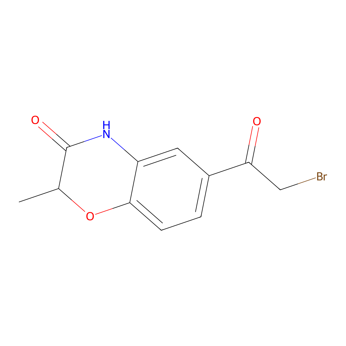 6-(2-bromoacetyl)-2-methyl-3,4-dihydro-2H-1,4-benzoxazin-3-one molecular structure, CAS 139417-14-4