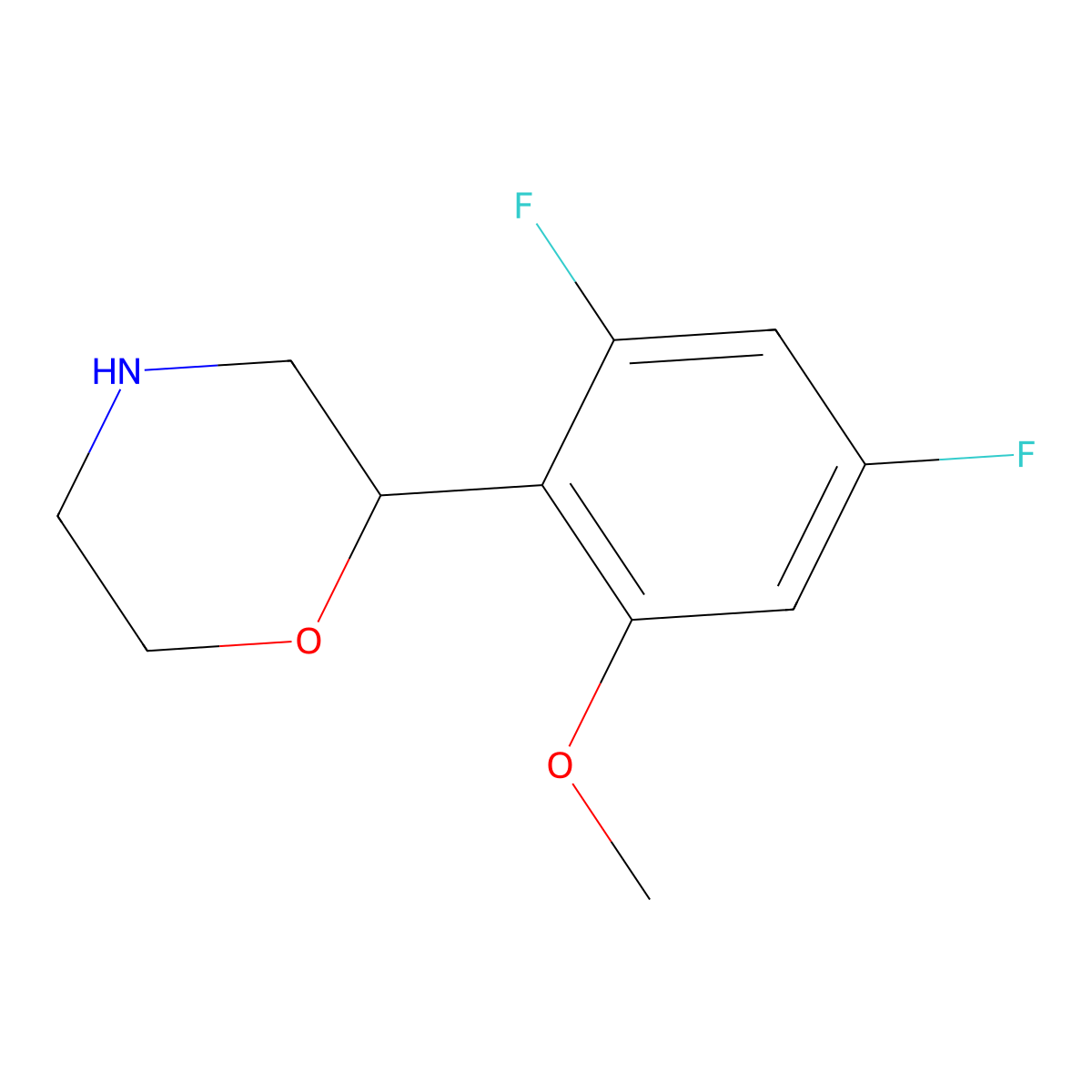 2-(2,4-Difluoro-6-methoxyphenyl)morpholine molecular structure, CAS 1394172-08-7