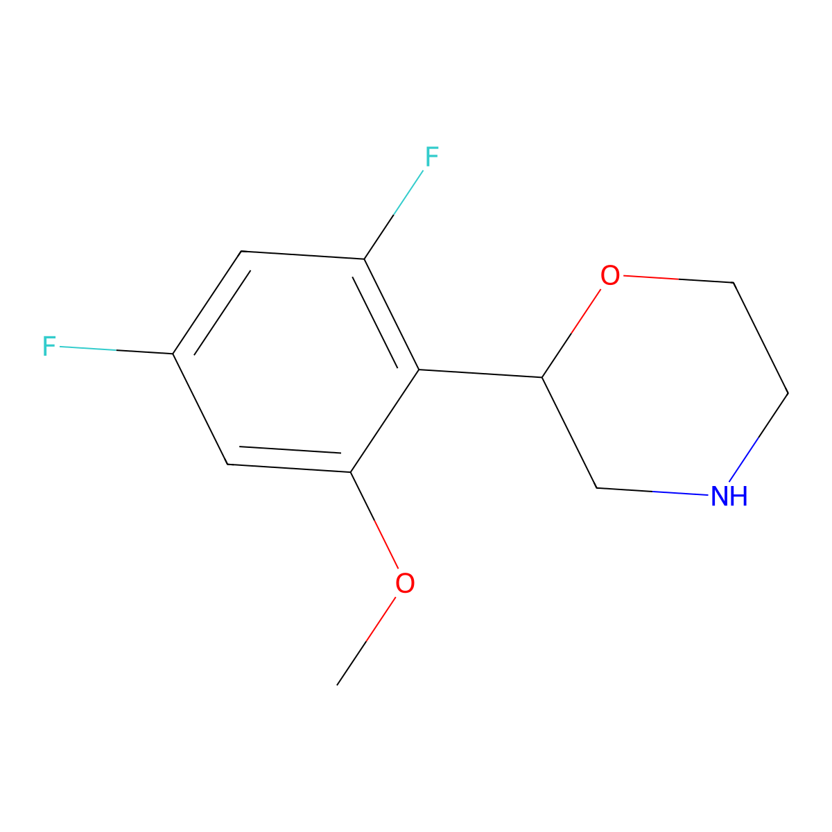 2-(2,4-Difluoro-6-methoxyphenyl)morpholine molecular structure, CAS 1394172-08-7