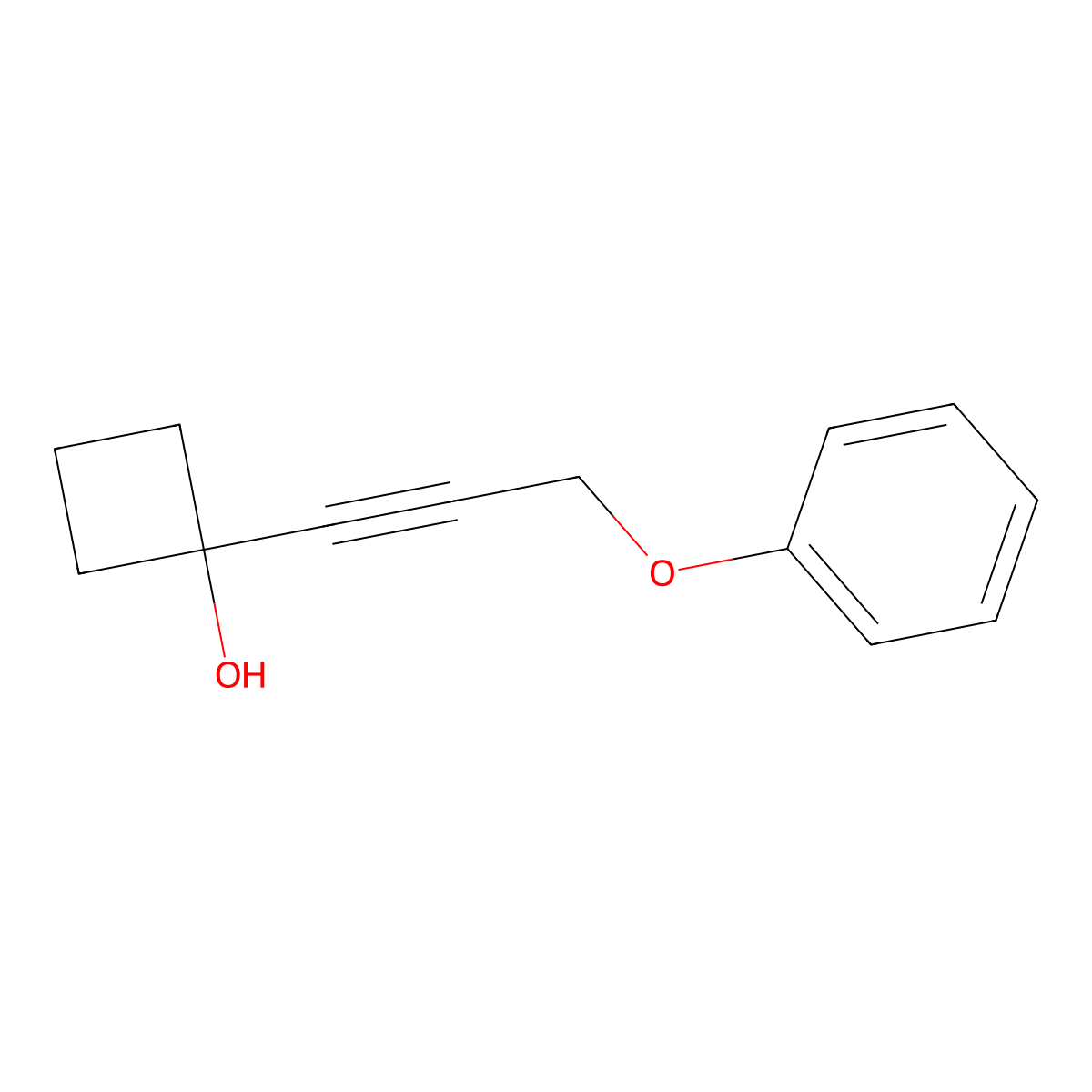 Cyclobutanol, 1-(3-phenoxy-1-propyn-1-yl)- molecular structure, CAS 1394173-17-1