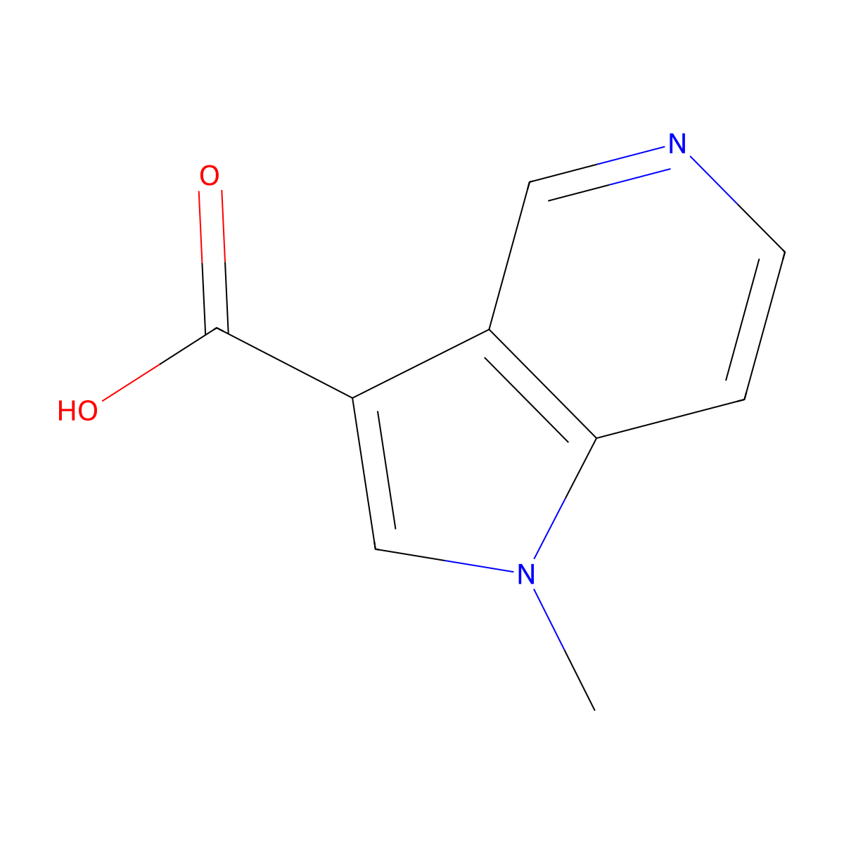 1-methyl-1H-pyrrolo[3,2-c]pyridine-3-carboxylic acid molecular structure, CAS 1394175-17-7