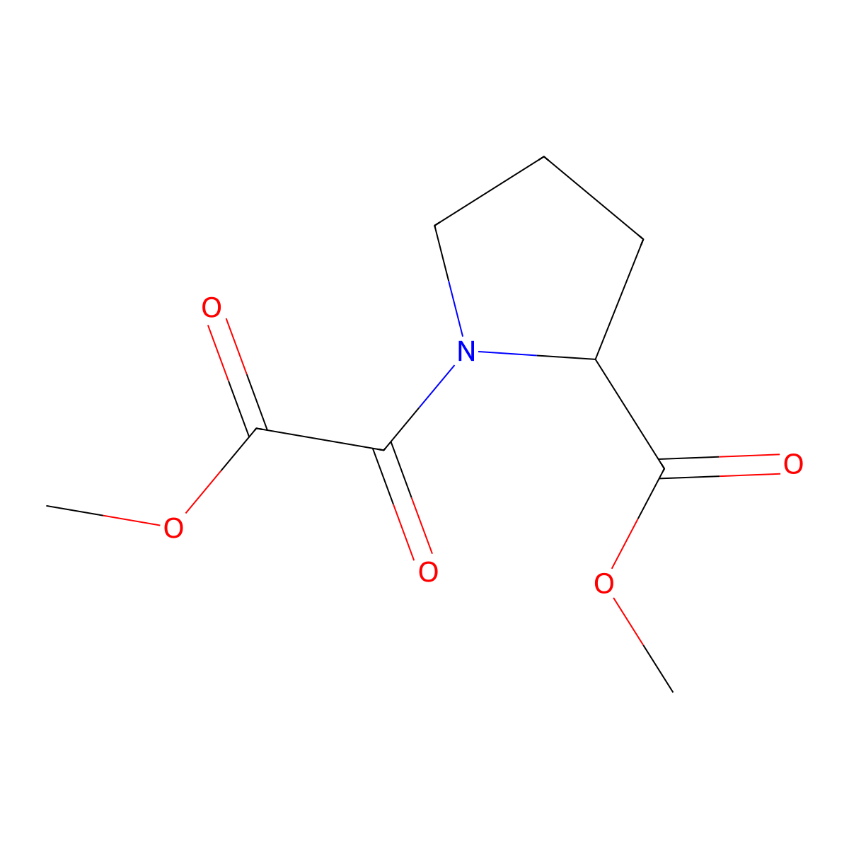 methyl (2S)-1-(2-methoxy-2-oxoacetyl)pyrrolidine-2-carboxylate molecular structure, CAS 139419-63-9
