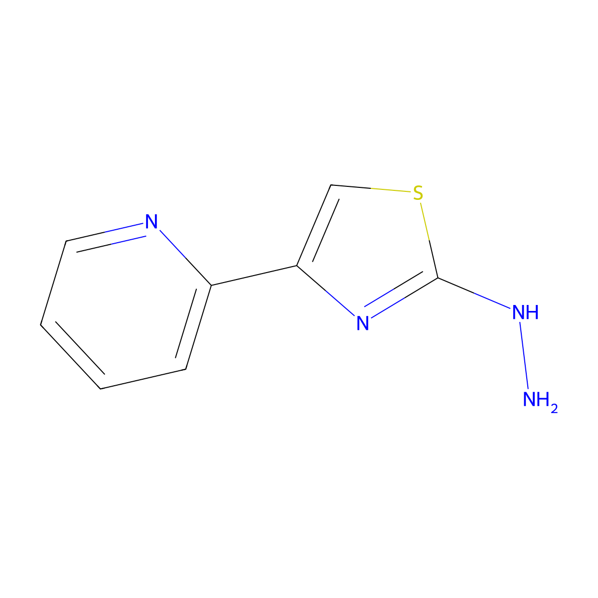 (4-Pyridin-2-yl-1,3-thiazol-2-yl)hydrazine molecular structure, CAS 139420-56-7