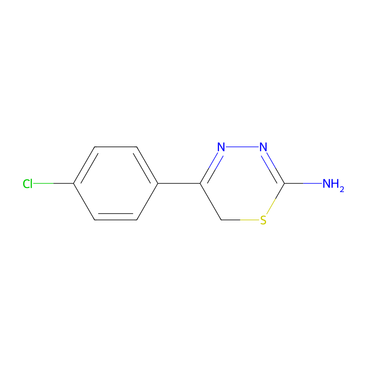 6H-1,3,4-Thiadiazin-2-amine, 5-(4-chlorophenyl)- molecular structure, CAS 139420-59-0