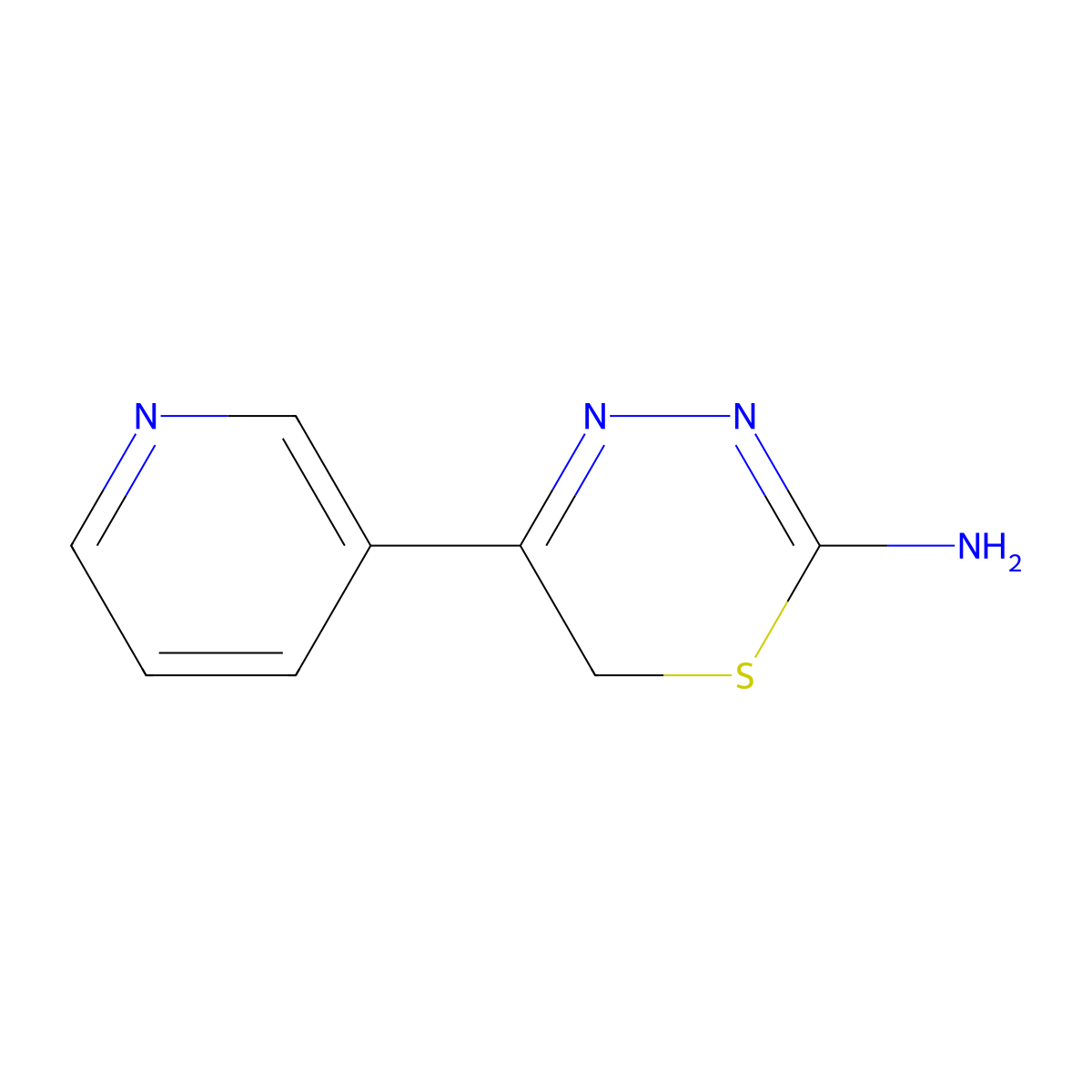 5-(pyridin-3-yl)-6H-1,3,4-thiadiazin-2-amine molecular structure, CAS 139420-62-5