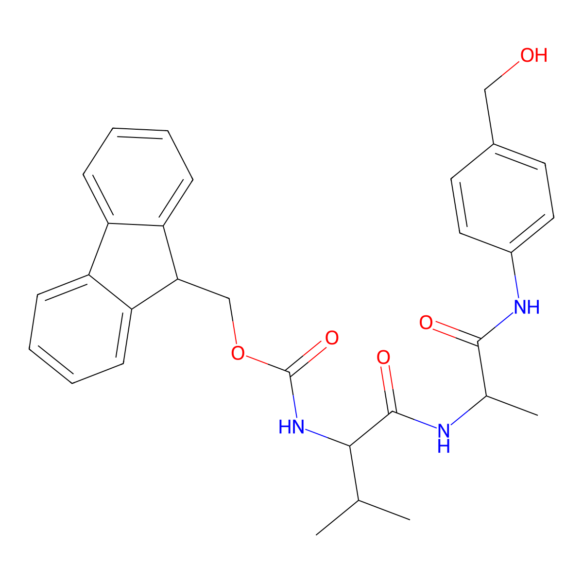 Fmoc-Val-Ala-PAB molecular structure, CAS 1394238-91-5