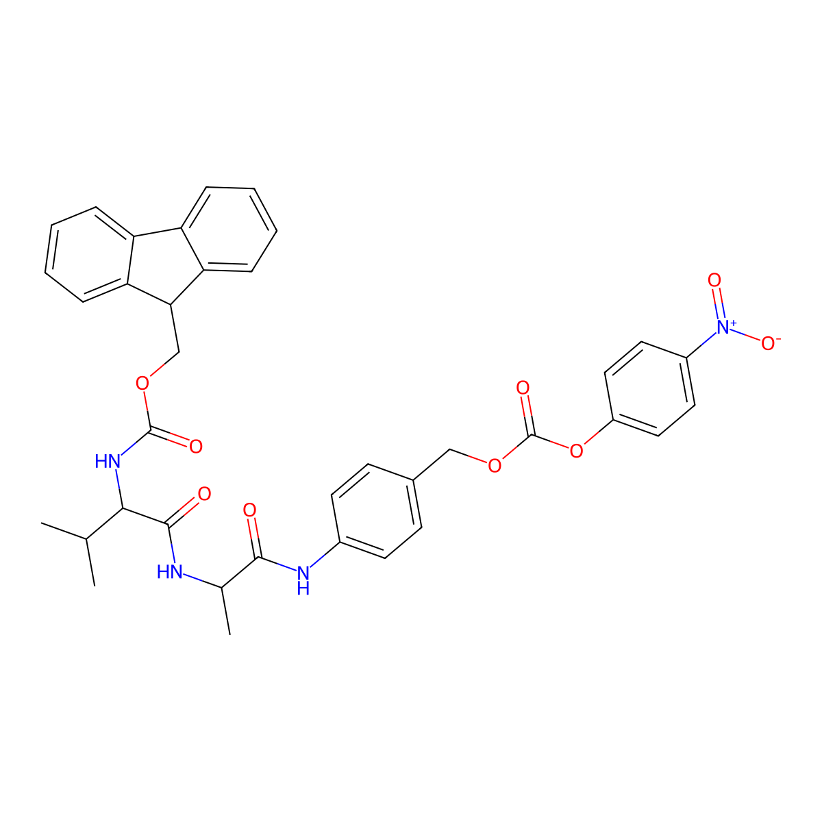 Fmoc-Val-Ala-PAB-PNP molecular structure, CAS 1394238-92-6