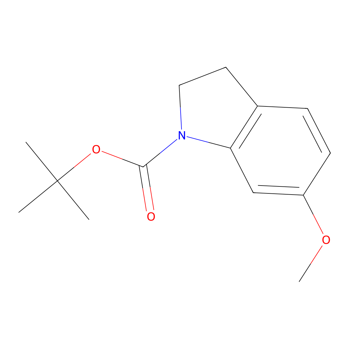 Tert-butyl 6-methoxyindoline-1-carboxylate molecular structure, CAS 1394248-15-7