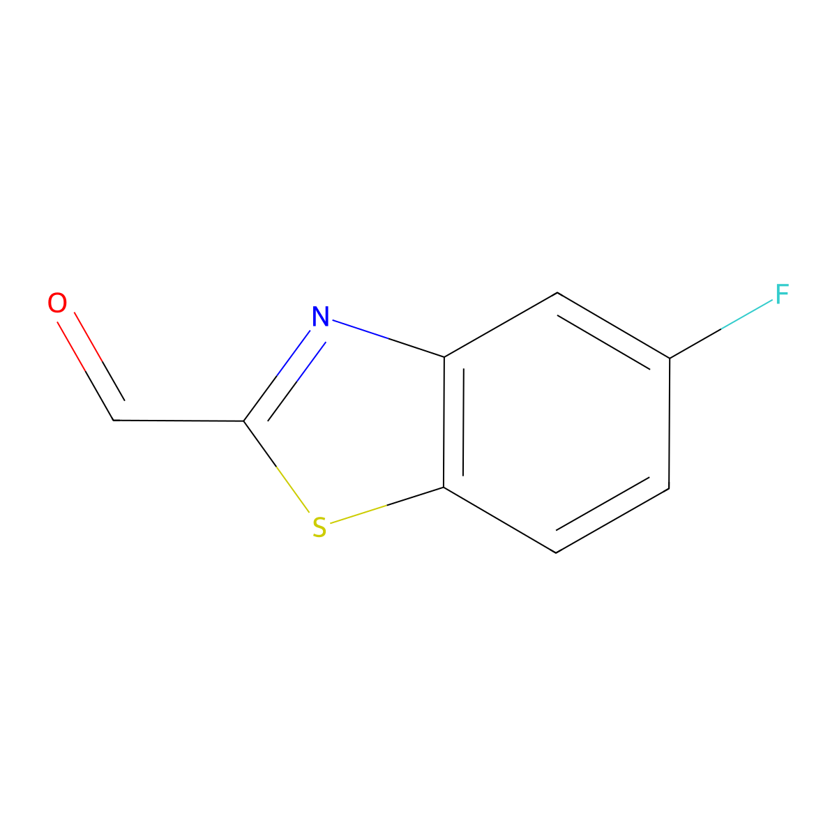 5-Fluoro-1,3-benzothiazole-2-carbaldehyde molecular structure, CAS 139425-46-0