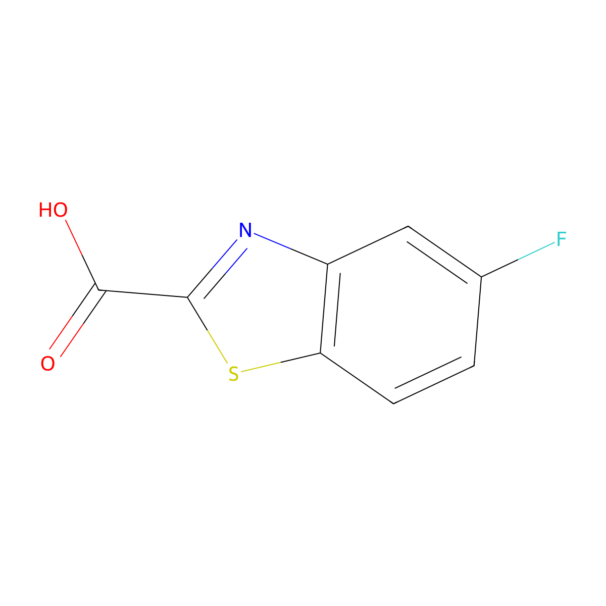 5-Fluoro-1,3-benzothiazole-2-carboxylic acid molecular structure, CAS 139425-47-1