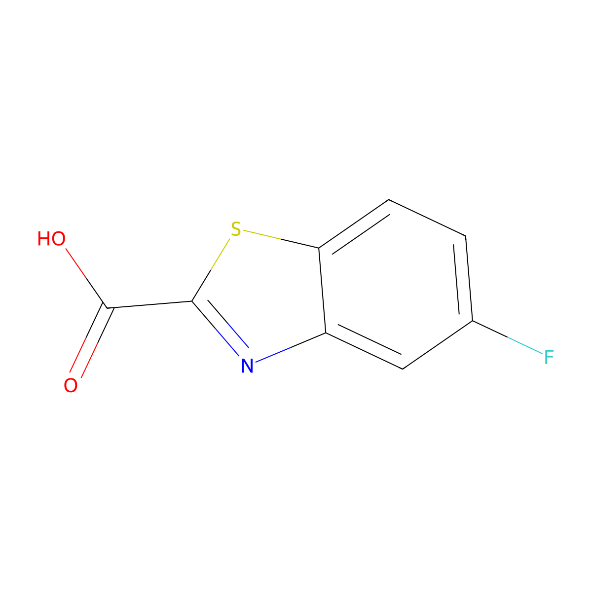 5-Fluoro-1,3-benzothiazole-2-carboxylic acid molecular structure, CAS 139425-47-1