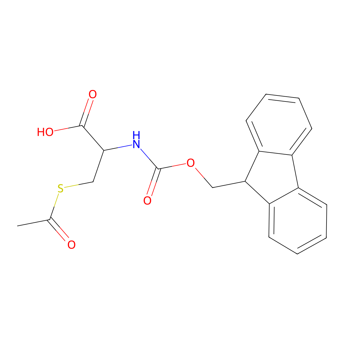 N-(((9H-Fluoren-9-yl)methoxy)carbonyl)-S-acetyl-L-cysteine molecular structure, CAS 1394257-12-5