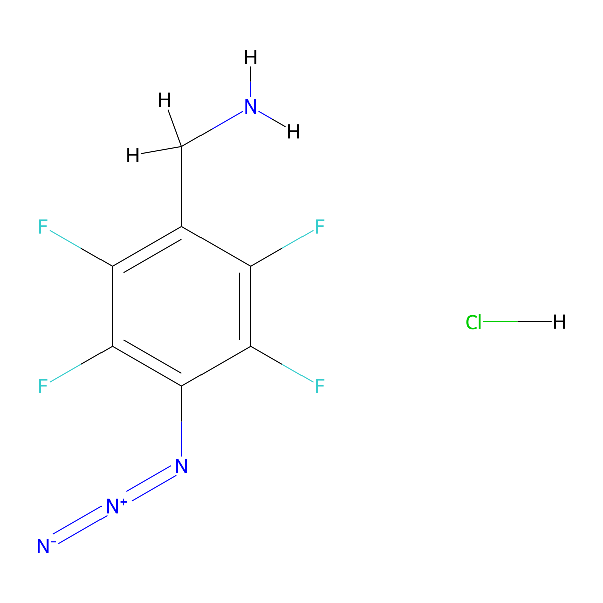 4-Azido-2,3,5,6-tetrafluorobenzyl amine hydrochloride molecular structure, CAS 139428-47-0