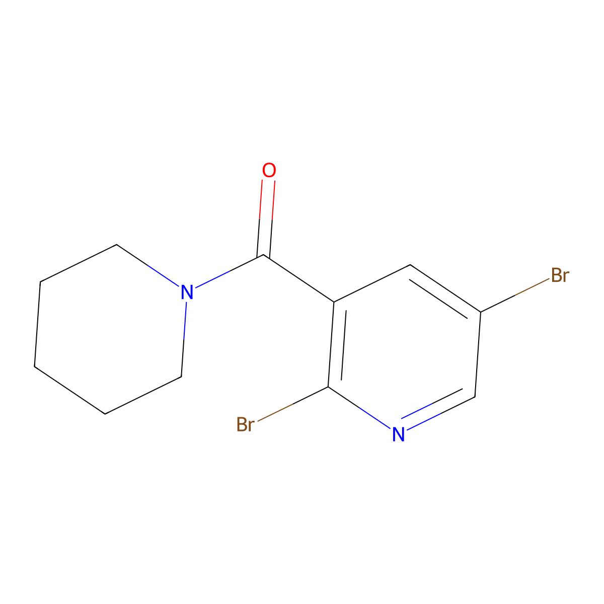 (2,5-Dibromopyridin-3-yl)(piperidin-1-yl)methanone molecular structure, CAS 1394291-32-7