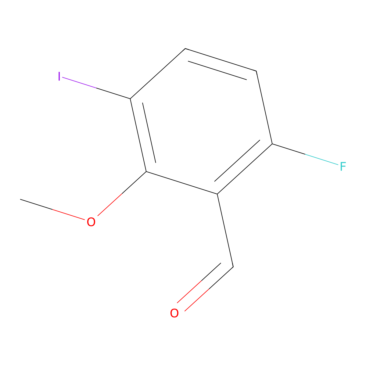 6-Fluoro-3-iodo-2-methoxybenzaldehyde molecular structure, CAS 1394291-39-4